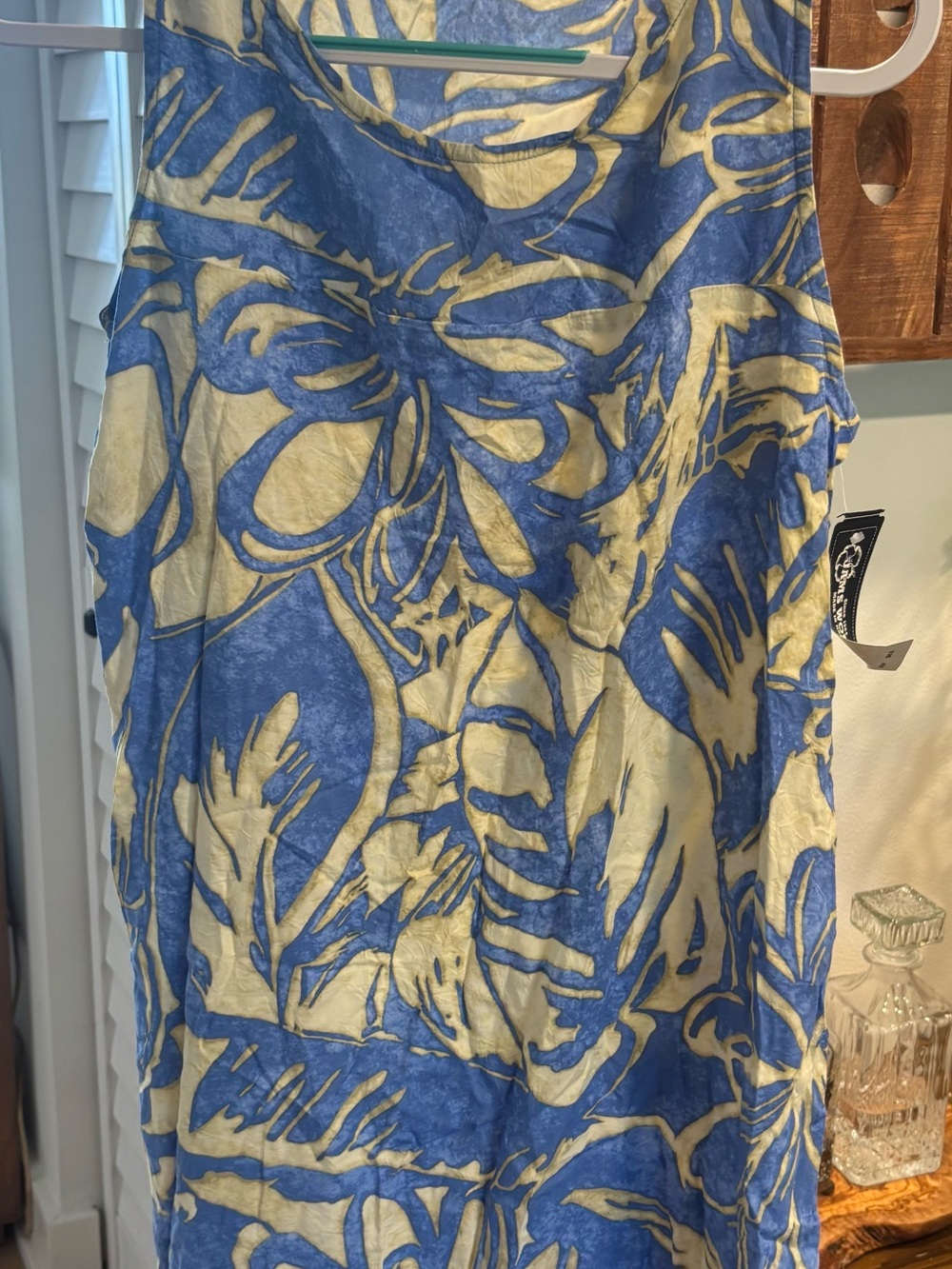 Jams World ROGI Tropical Floral Dress Blue Yellow NWT M $98